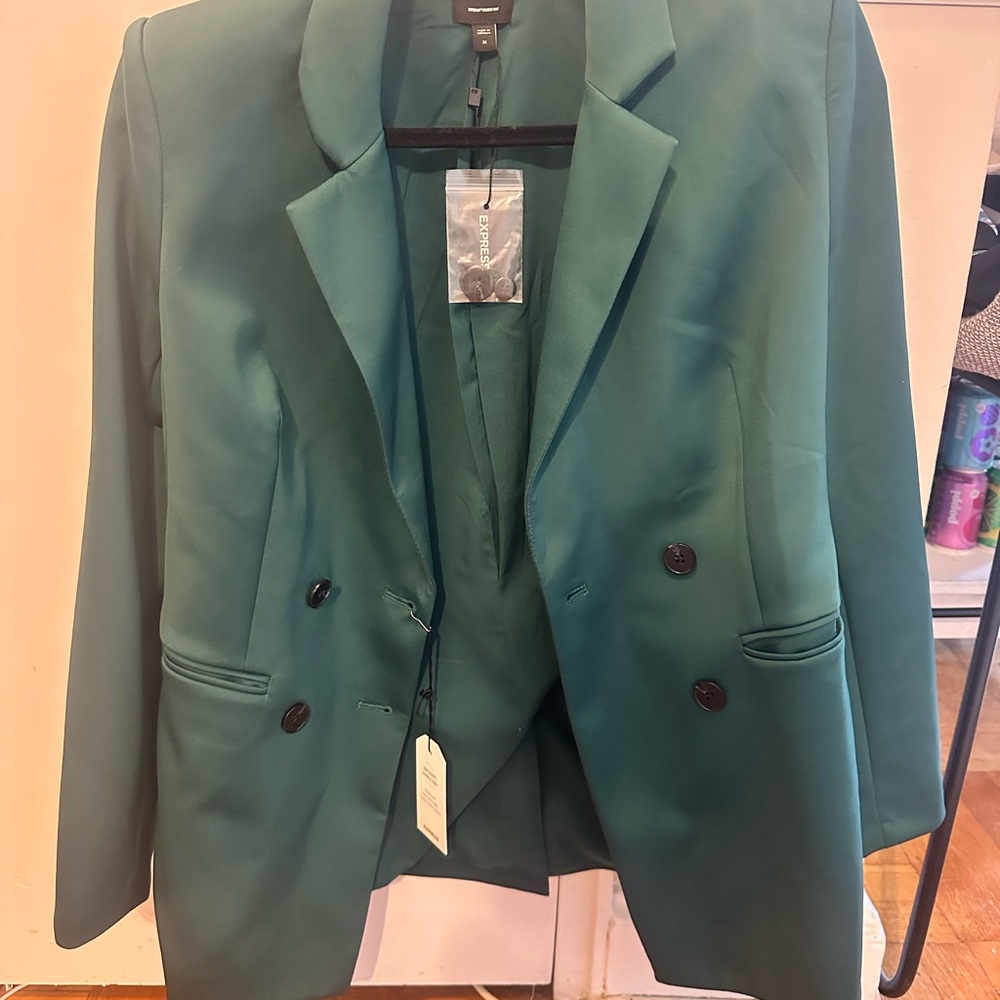 Emerald Double-Breasted Blazer